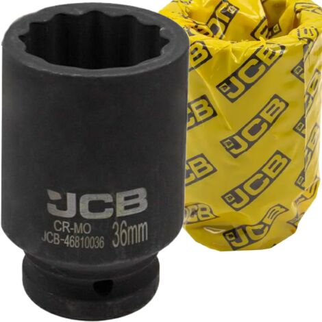 Douille à choc profonde JCB 3/4" Cr-Mo 12 pans 36 mm