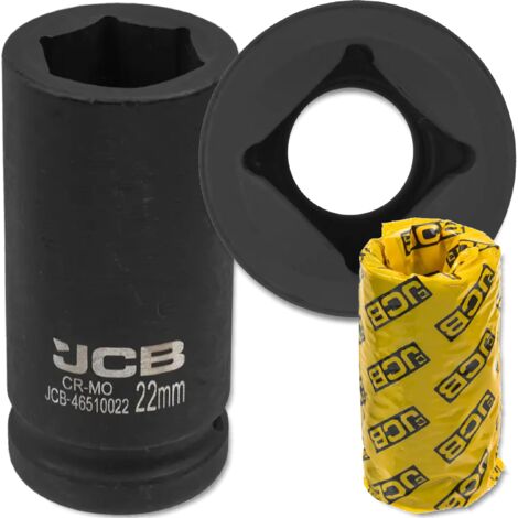 Douille à choc profonde JCB 3/4" Cr-Mo 6 pans 22 mm