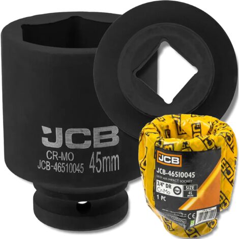 Douille à choc profonde JCB 3/4" Cr-Mo 6 pans 45 mm