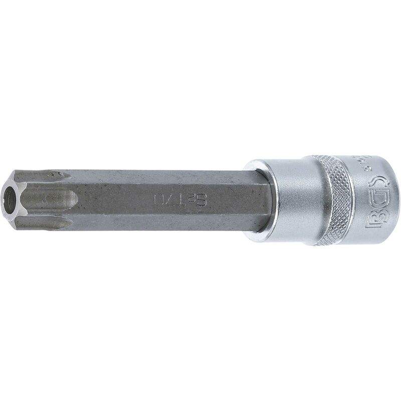 Douille à embouts longueur 110 mm 12,5 mm (1/2'') profil t (pour torx) avec perçage T70 bgs 5103-TB70