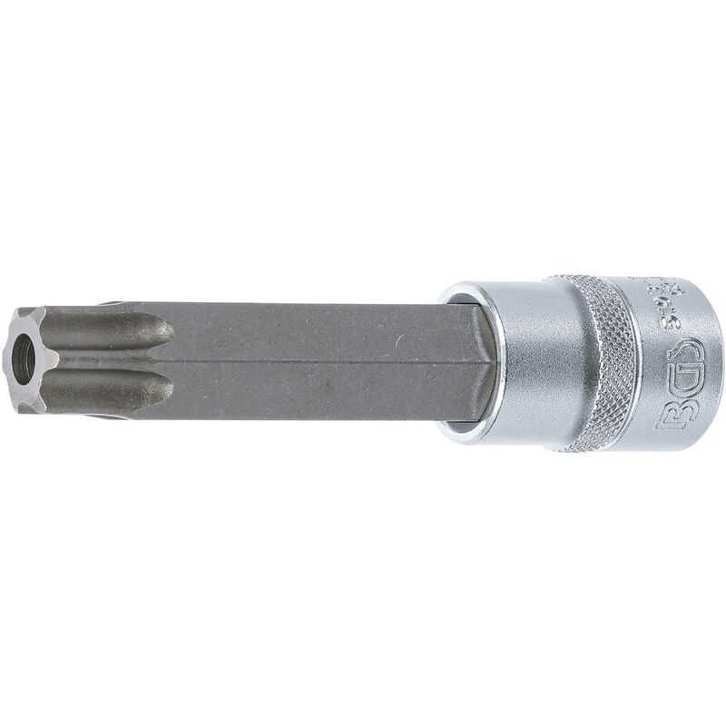 Douille à embouts longueur 110 mm 12,5 mm (1/2'') profil t (pour torx) avec perçage T80 bgs 5103-TB80