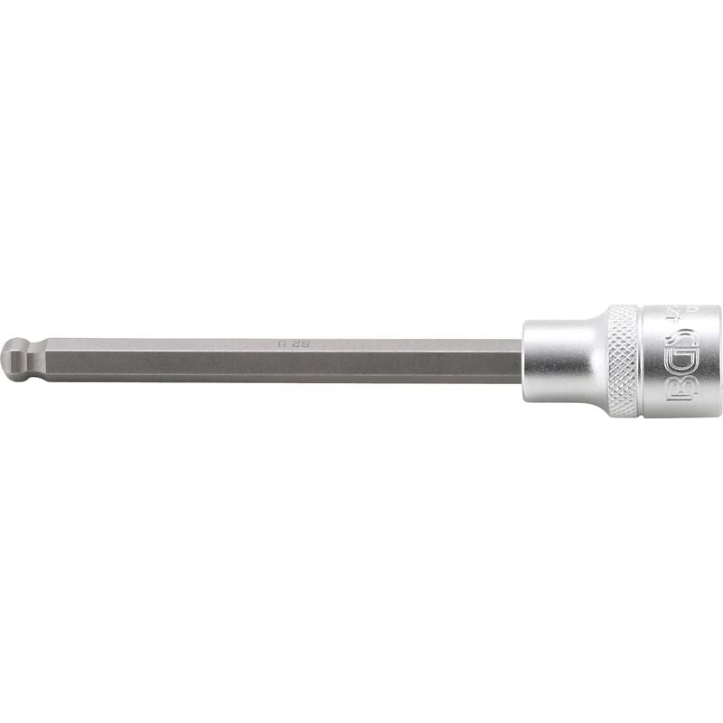 Douille à embouts longueur 140 mm 12,5 mm (1/2'') six pans intérieurs avec tête sphérique 8 mm bgs 4258-8