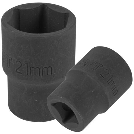 Douille à impact 1/2" 21 mm 6 pans courte
