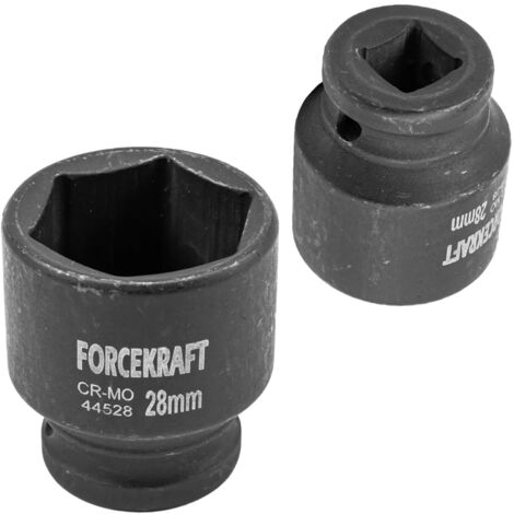 Douille à impact 1/2" 28 mm 6 pans courte