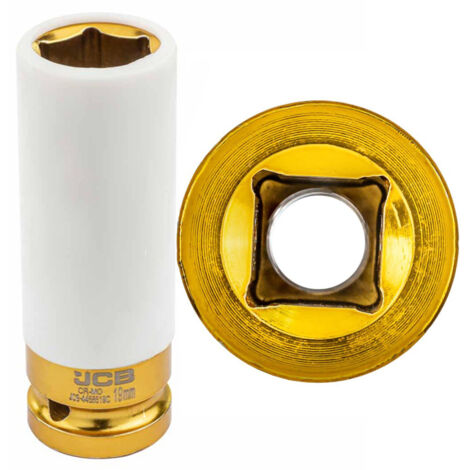 Douille à impact 1/2" pour jantes en aluminium de 19 mm, longue à 6 pans
