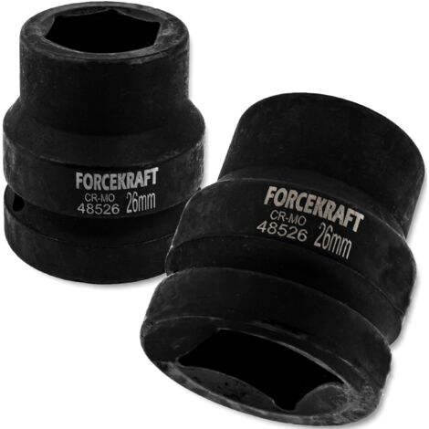 Douille à impact FORCEKRAFT 1" 26 mm 6 pans