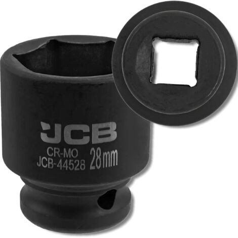 Douille à impact JCB 1/2" 28 mm 6 pans en acier Cr-Mo