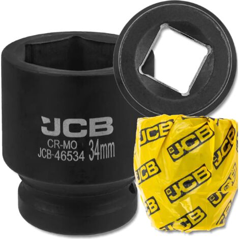 Douille à impact JCB 3/4" 34 mm 6 pans en acier Cr-Mo