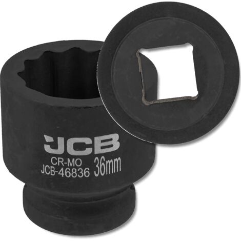 Douille à impact JCB 3/4" 36 mm 12 pans en acier Cr-Mo
