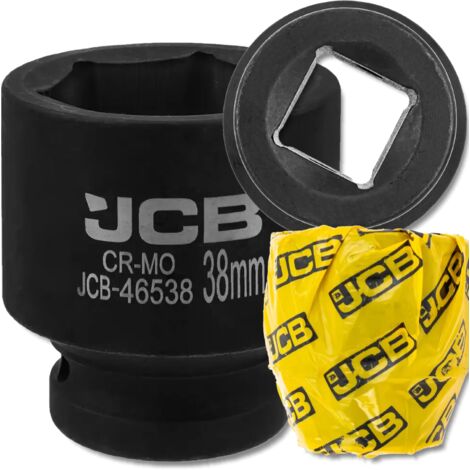 Douille à impact JCB 3/4" 38 mm 6 pans en acier Cr-Mo