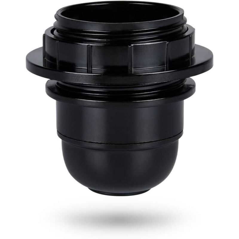 Beijiyi - Douille a vis e27 noire - Douille lampe e27 anneau en plastique - Douille ampoule e27 - Support douille ampoule e27 pour plafond et lampe