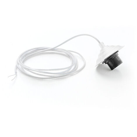 Douille Alice blanche avec câble transparent pour suspensions 1XE27 max 1X60W IP20 - Longueur max 3 mètres