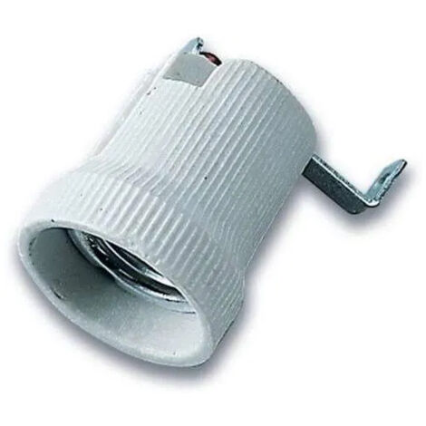 Douille ampoule E27 porcelaine avec support de fixation métallique Electraline