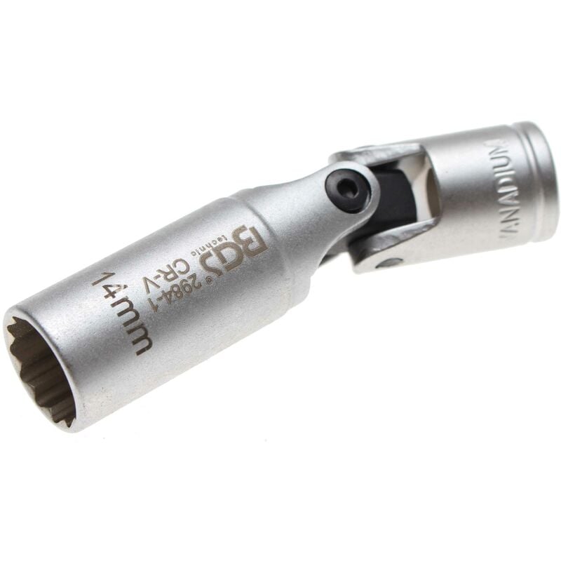 Douille articulée de bougie douze pans 10 mm (3/8'') 14 mm bgs 2984-1