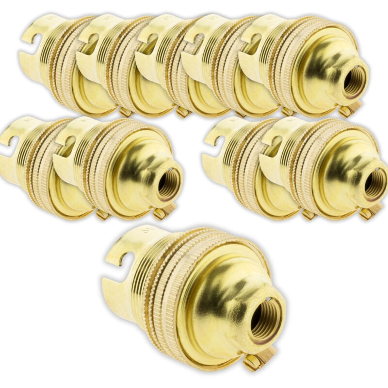 Lot de 10 douilles B22 Laiton bague borne de terre - Double - Zenitech