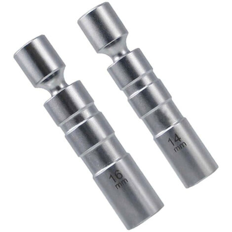 Douille bougie 14mm / clé à bougie 16mm, 2 pièces de clé à bougie, outil spécial pour automobiles, douille à bougie pivotante à paroi mince 12 pans 3/8 pouces CR-V – OUYLAF