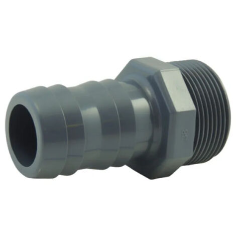Douille cannelée PVC pression 50 mm, à visser mâle 40x49