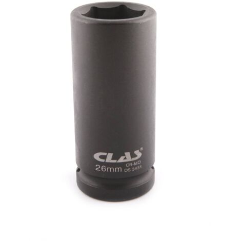 Douille choc 6 pans longue 26mm 3/4" Cr-Mo - OS 3431 - CLAS Equipements