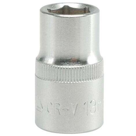 DOUILLE COURTE 6 PANS CHROMÉE 1/2'' 13MM - YT-1206