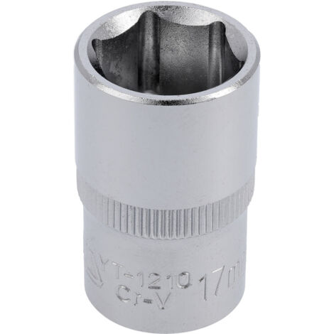 DOUILLE COURTE 6 PANS CHROMÉE 1/2'' 17MM - YT-1210