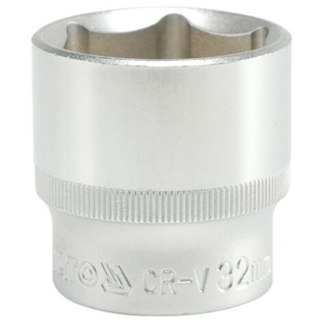 DOUILLE COURTE 6 PANS CHROMÉE 1/2'' 32MM - YT-1220