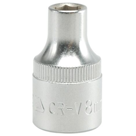 DOUILLE COURTE 6 PANS CHROMÉE 1/2'' 8MM - YT-1201