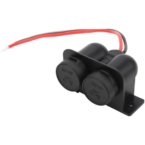 Douille d'allume-cigare double avec câble de 20cm, 12V 120W 10A pour voiture, bateau, camion, quad, camping-car