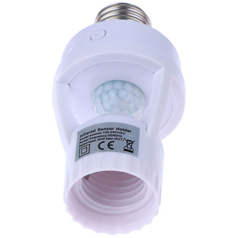 Douille de lampe à capteur de corps humain infrarouge, culot à vis domestique E27/E26, interrupteur à capteur intelligent LED.