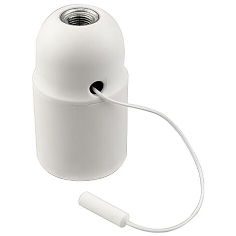 Douille De Lampe à Filetage Lisse Avec Poignée E27 Blanche