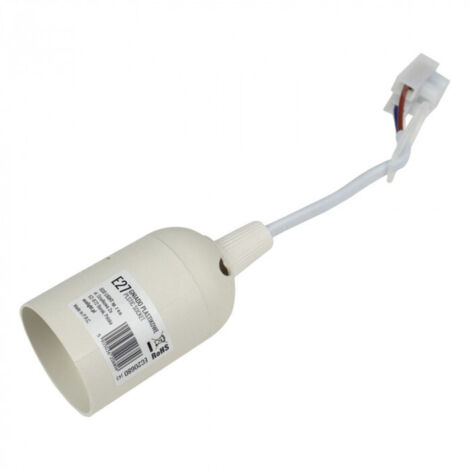 Douille de lampe de chantier avec câble et connecteur, blanc, 1xE27 60W Ecolight