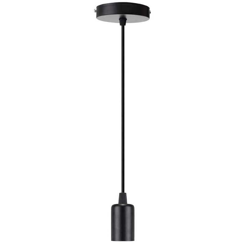 Suspension Luminaire Rétro Lampe à Suspension Vintage Plafonnier D'Intérieur Moderne En Métal Et En Bois Noir