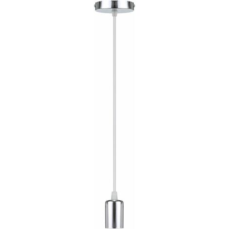 Douille de lampe E27, Suspension luminaire plafond Lampe Accessoires Pendentif Lampe Titulaire Support de lampe plafonnier Antique Edison Suspension - Silver
