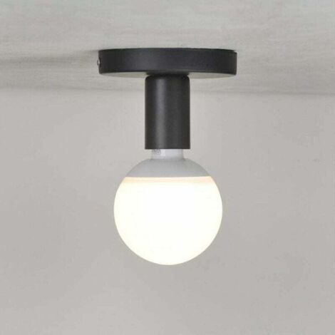 Douille de lampe en métal E27, base de lampe, douille de lampe, lampe de plafond murale E27, plafonnier pour couloir, chambre, café, cuisine, salon, bureau, noir.
