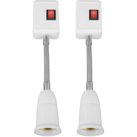 Douille de Lampe Flexible E27/E26 avec Interrupteur et Prise UE, Support Luminaire 360° pour Ampoules 110‑240V, 2 Pièces
