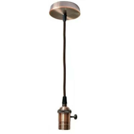 DOUILLE DE LAMPE LUSTRE SUSPENSION PLAFOND SUSPENSION VINTAGE 2MT BRONZE ROUGE