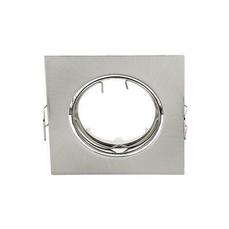 Douille de Lampe Réglable carrée Encastré Nickel Satiné avec GU5.3 ELMARK