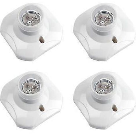 Douille de plafond à visser E27, douille de garage E27, 220-240 V CA, support de douille pour ampoule LED, culot E27 pour plafonnier, douille de lampe en plastique blanc pour fixation murale