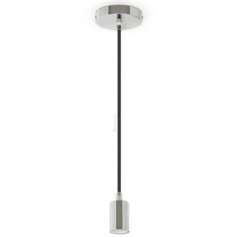 Douille De Plafond En Acier Noir Chromé, Lampe De Design Moderne