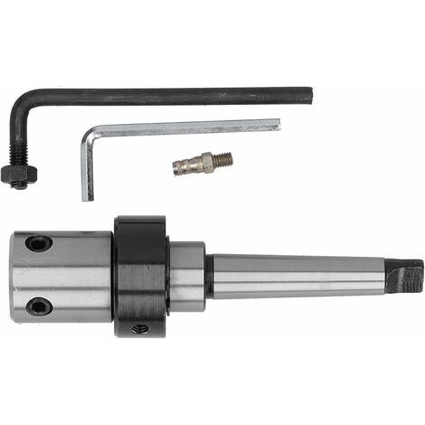 Douille de Réduction Cône Morse en Acier Argenté MTR8 avec 2 Clés + Accessoire, Guide-mèche MT2-19,05 mm pour Perceuses Magnétiques, Perceuses Radiales, Perceuses D'établi