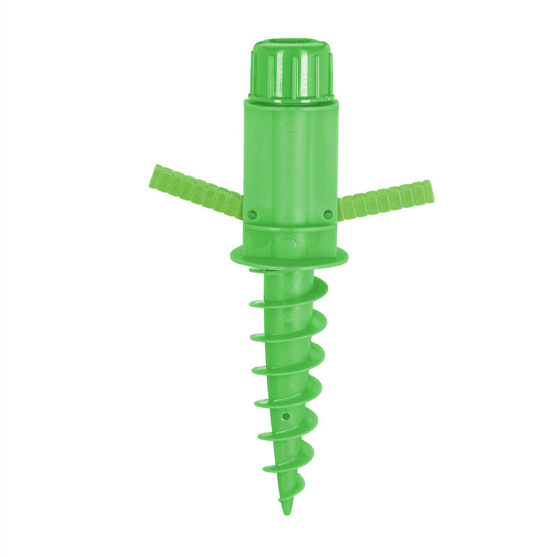 Relaxdays - Douille de sol, Avec des poignées, Piquet de sil pour parasol, séchoir-parapluie, 19 - 32 mm, plastique, vert