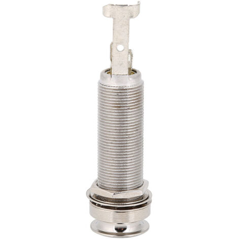 Douille de sortie Jack 1/4 de pouce pour guitare électrique et basse, embout fileté long, couleur argent