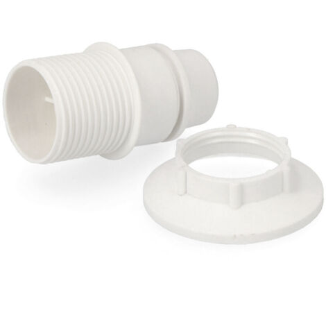 Douille e-14 semi-filetée + rondelle blanche thermorétractable