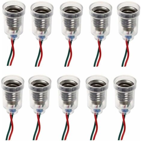 Douille E10 avec câble 20cm – Lot de 10 ampoules LED – Matériaux résistants à haute température – Pour projets DIY et expériences éducatives