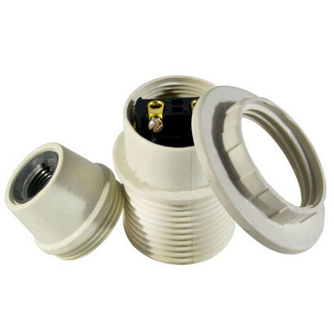 Douille E14 filetée avec bague bornes auto Blanc - garantie 2 ans
