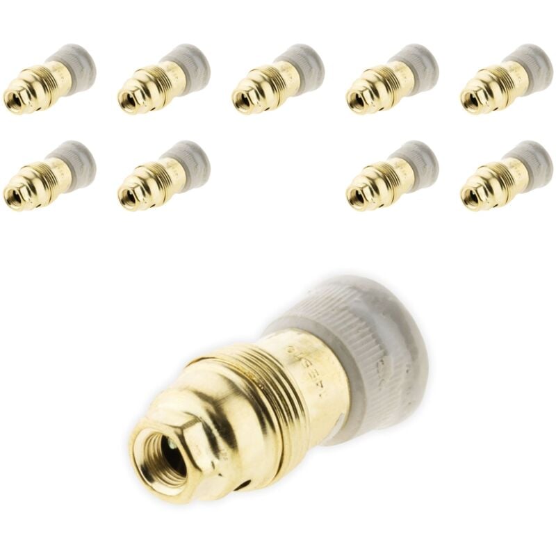 Lot de 10 douilles E14 Laiton bague porcelaine borne de terre Zenitech