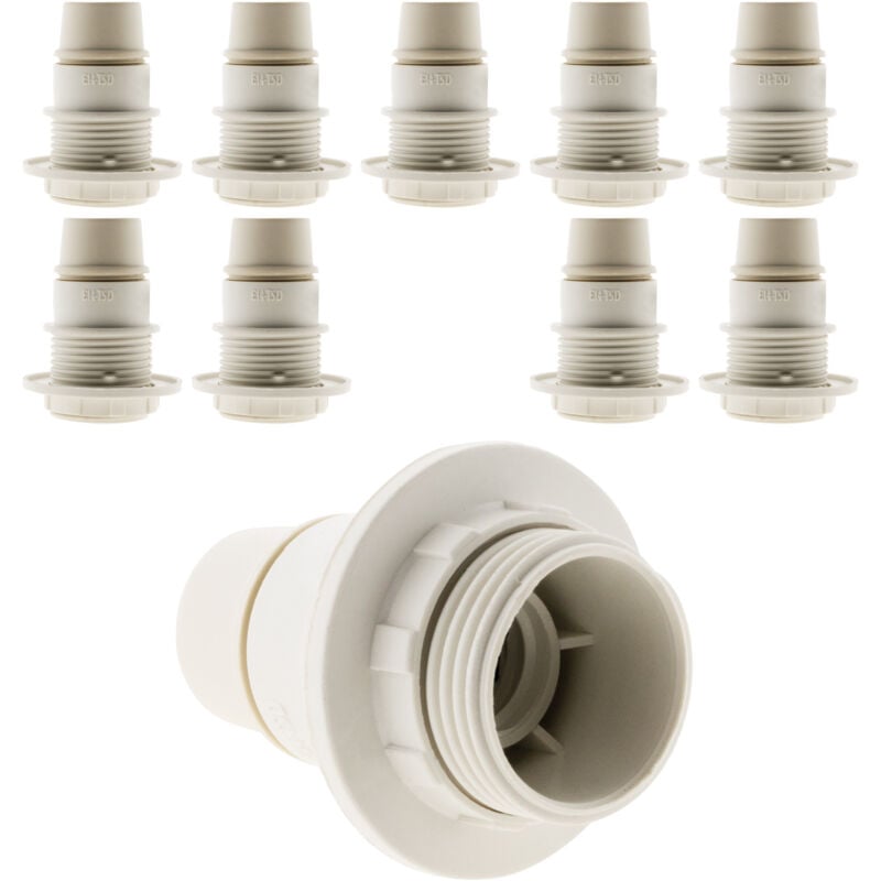 Lot de 10 douilles E14 simple bague - blanc Zenitech