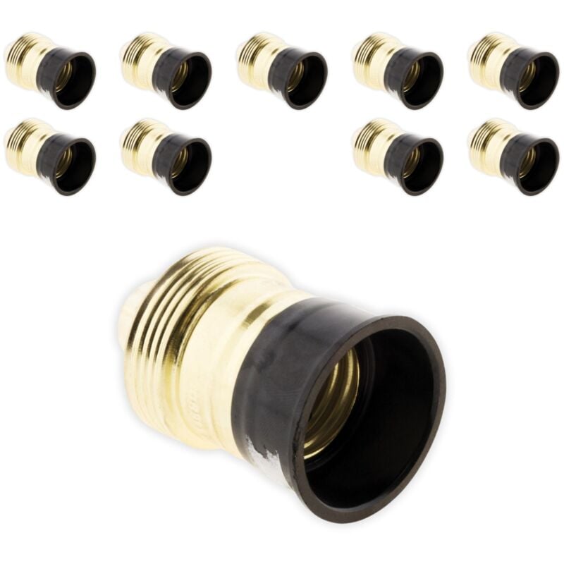 Lot de 10 douilles E27 Acier Laitonné collerette bakélite Zenitech