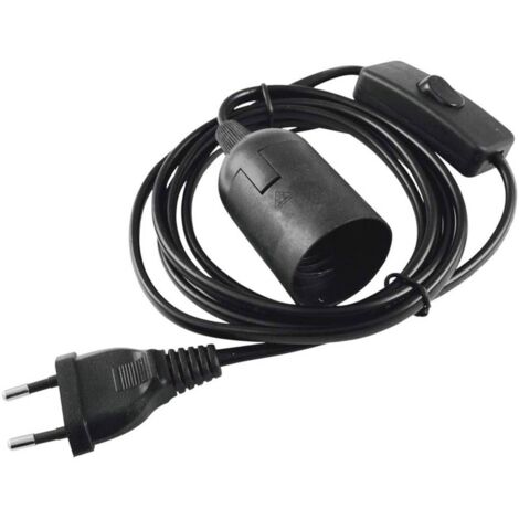 Douille E27 avec interrupteur à bascule 230 V – Cordon 1,80 m – Puissance max. 60 W – Adaptée pour ampoules LED – Eurolite
