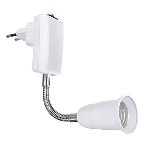 Douille E27 avec Interrupteur pour Lampe Murale Cuisine, AC 220V, Support Lampe Douille E27 à Poser, Spot Lampe Murale sans Fil pour Lampe de Lecture, Lampe de Garage (sans ampoule)