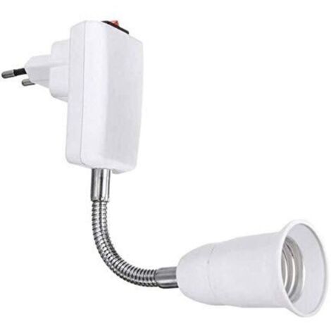 Douille E27 avec Interrupteur pour Lampe Murale Cuisine, AC 220V, Support Lampe Douille E27 à Poser, Spot Lampe Murale sans Fil pour Lampe de Lecture, Lampe de Garage (sans ampoule)